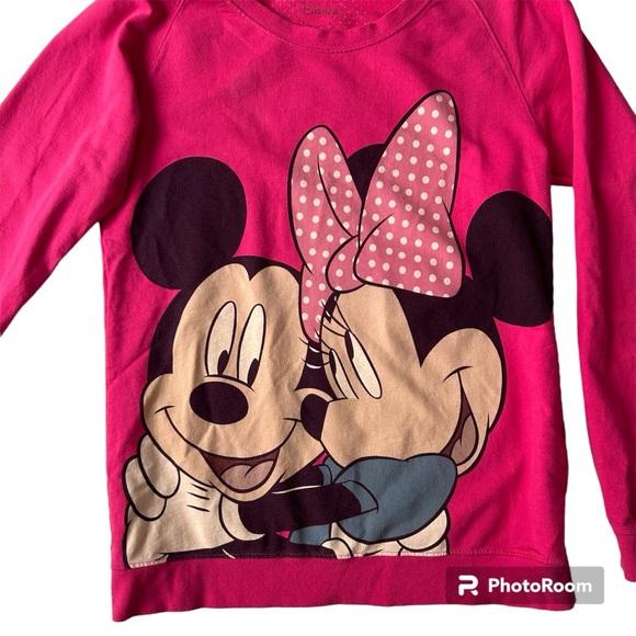 Pink Mickey and Minnie Disney Sweatshirt / Size Medium - Picture 3 of 4